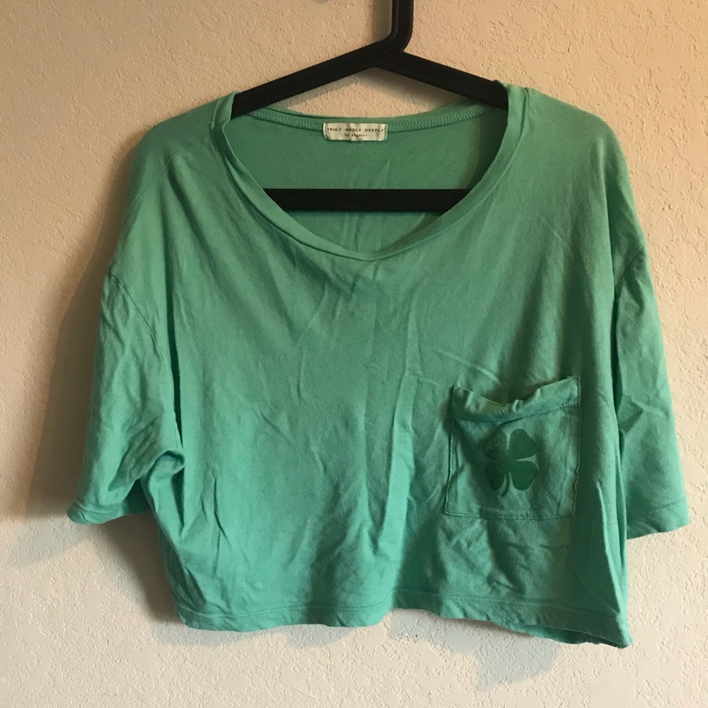 Green crop top
